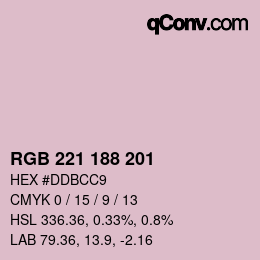 Color code: RGB 221 188 201 | qconv.com