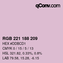 Color code: RGB 221 188 209 | qconv.com