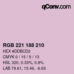 Color code: RGB 221 188 210 | qconv.com