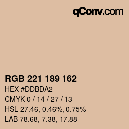 カラーコード: RGB 221 189 162 | qconv.com