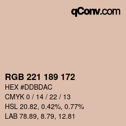 Color code: RGB 221 189 172 | qconv.com