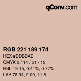 カラーコード: RGB 221 189 174 | qconv.com