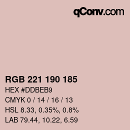 Color code: RGB 221 190 185 | qconv.com