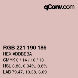 Color code: RGB 221 190 186 | qconv.com