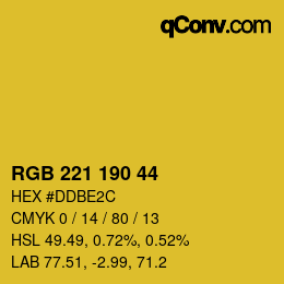 Color code: RGB 221 190 44 | qconv.com
