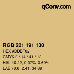 Farbcode: RGB 221 191 130 | qconv.com