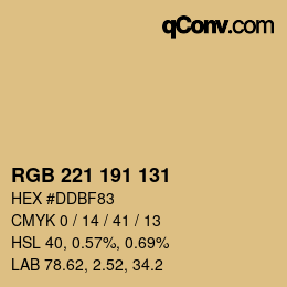 颜色代码: RGB 221 191 131 | qconv.com