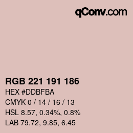 Color code: RGB 221 191 186 | qconv.com