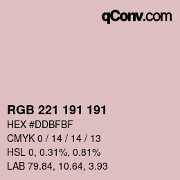 Color code: RGB 221 191 191 | qconv.com