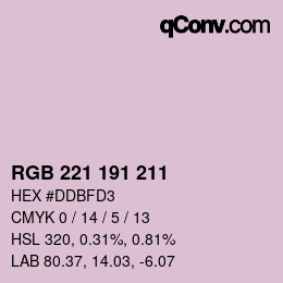 カラーコード: RGB 221 191 211 | qconv.com