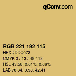 カラーコード: RGB 221 192 115 | qconv.com