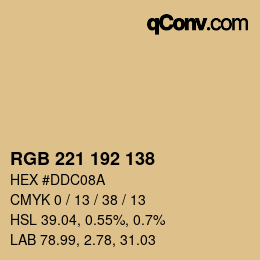 Color code: RGB 221 192 138 | qconv.com
