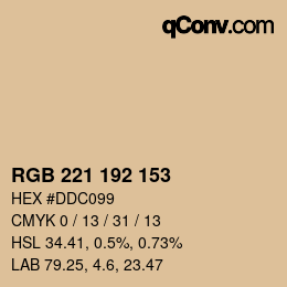 Color code: RGB 221 192 153 | qconv.com