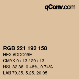 Color code: RGB 221 192 158 | qconv.com