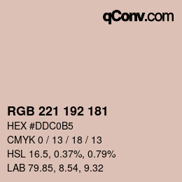 Color code: RGB 221 192 181 | qconv.com