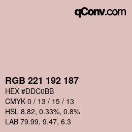 カラーコード: RGB 221 192 187 | qconv.com