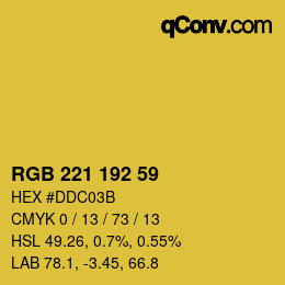 Color code: RGB 221 192 59 | qconv.com