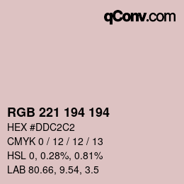 颜色代码: RGB 221 194 194 | qconv.com