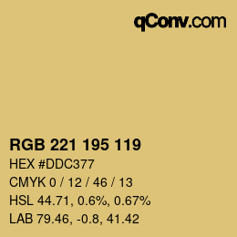 カラーコード: RGB 221 195 119 | qconv.com