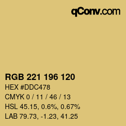 Color code: RGB 221 196 120 | qconv.com