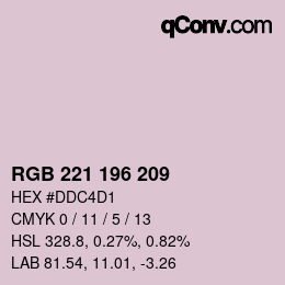 Color code: RGB 221 196 209 | qconv.com