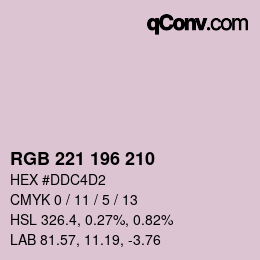 Color code: RGB 221 196 210 | qconv.com