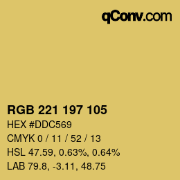 Color code: RGB 221 197 105 | qconv.com