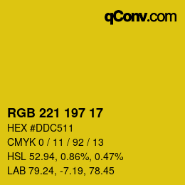 Color code: RGB 221 197 17 | qconv.com