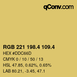 カラーコード: RGB 221 198.4 109.4 | qconv.com