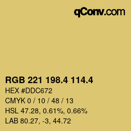 カラーコード: RGB 221 198.4 114.4 | qconv.com