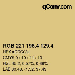 カラーコード: RGB 221 198.4 129.4 | qconv.com
