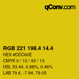 カラーコード: RGB 221 198.4 14.4 | qconv.com