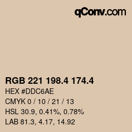 カラーコード: RGB 221 198.4 174.4 | qconv.com