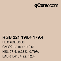 カラーコード: RGB 221 198.4 179.4 | qconv.com