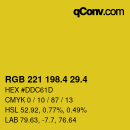 カラーコード: RGB 221 198.4 29.4 | qconv.com