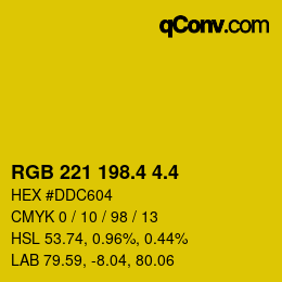 カラーコード: RGB 221 198.4 4.4 | qconv.com