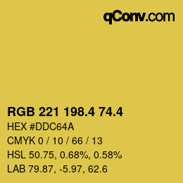 カラーコード: RGB 221 198.4 74.4 | qconv.com