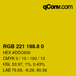 カラーコード: RGB 221 198.8 0 | qconv.com