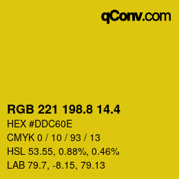 カラーコード: RGB 221 198.8 14.4 | qconv.com