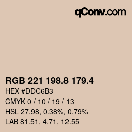 カラーコード: RGB 221 198.8 179.4 | qconv.com