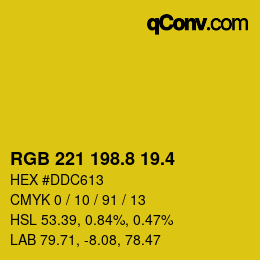 カラーコード: RGB 221 198.8 19.4 | qconv.com