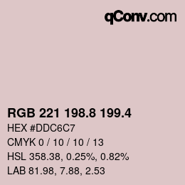 カラーコード: RGB 221 198.8 199.4 | qconv.com