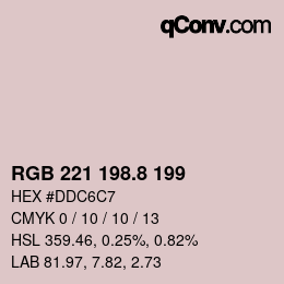 カラーコード: RGB 221 198.8 199 | qconv.com