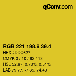 カラーコード: RGB 221 198.8 39.4 | qconv.com