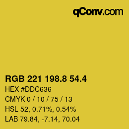 カラーコード: RGB 221 198.8 54.4 | qconv.com