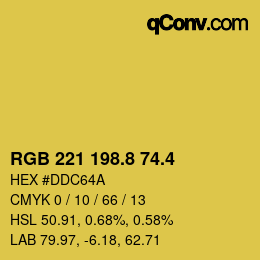 カラーコード: RGB 221 198.8 74.4 | qconv.com