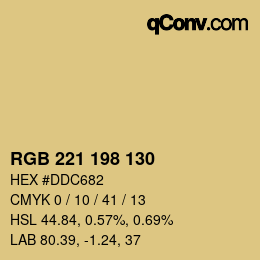 Color code: RGB 221 198 130 | qconv.com