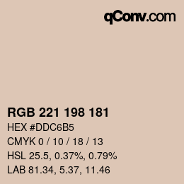 Color code: RGB 221 198 181 | qconv.com