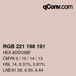 Color code: RGB 221 198 191 | qconv.com