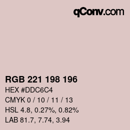 Color code: RGB 221 198 196 | qconv.com